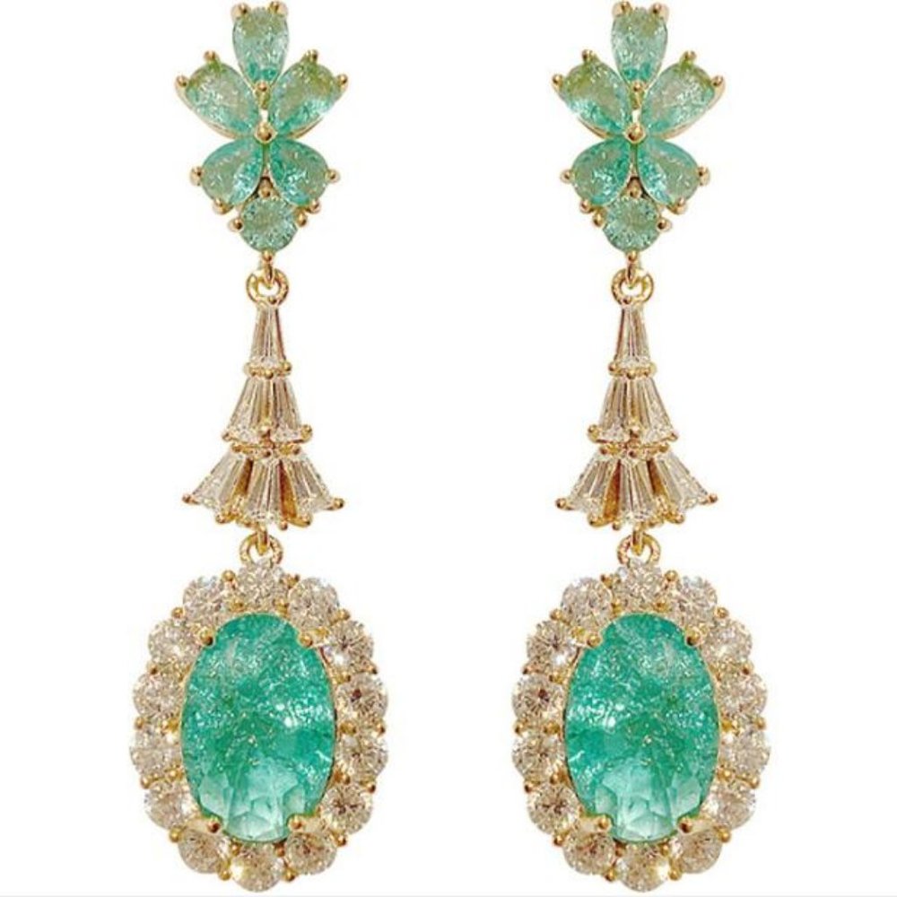 1 Pair Earring Green